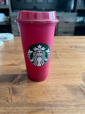 Starbucks Hot Pink Travel Tumbler with Logo